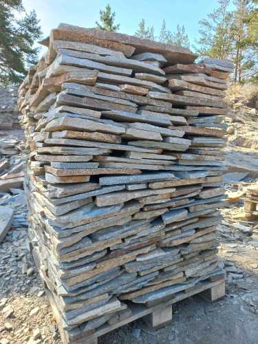 Плитняк златолит серебристый для цоколя, отмостки купить в Еманжелинске